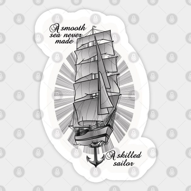 Sailing Ship Tattoo Sticker by mailboxdisco